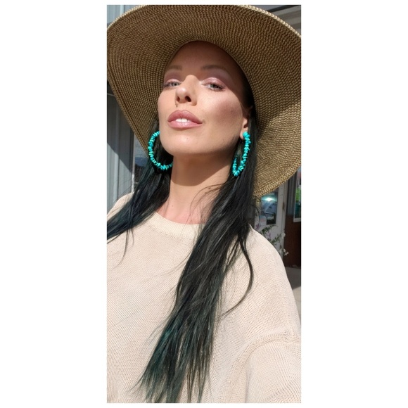 Kameleon Jewelry - turquoise hoops KAMELEON🦎KREATION